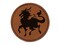 Kirin Qilin Mythical Asian Dragon Horses Round Iron-On Engraved Faux Leather Patch Applique - 2.5"